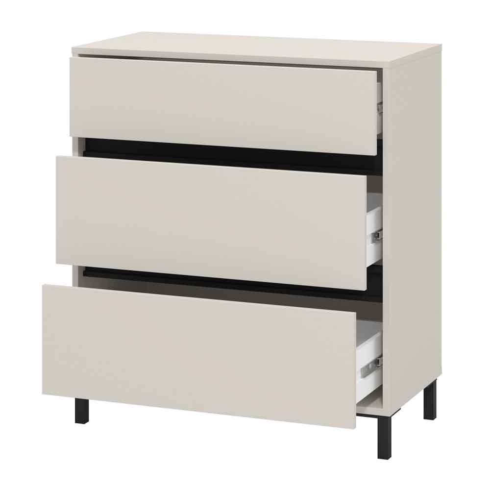 Kaden Wooden Chest Of 3 Drawers in Cashmere and Black