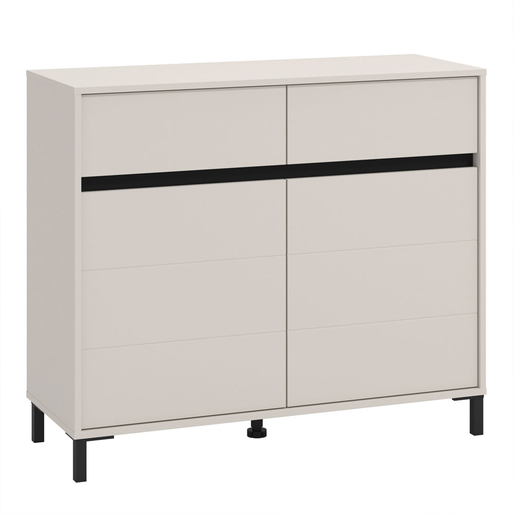 Kaden Wooden Storage Cabinet with 2 Doors in Cashmere and Black