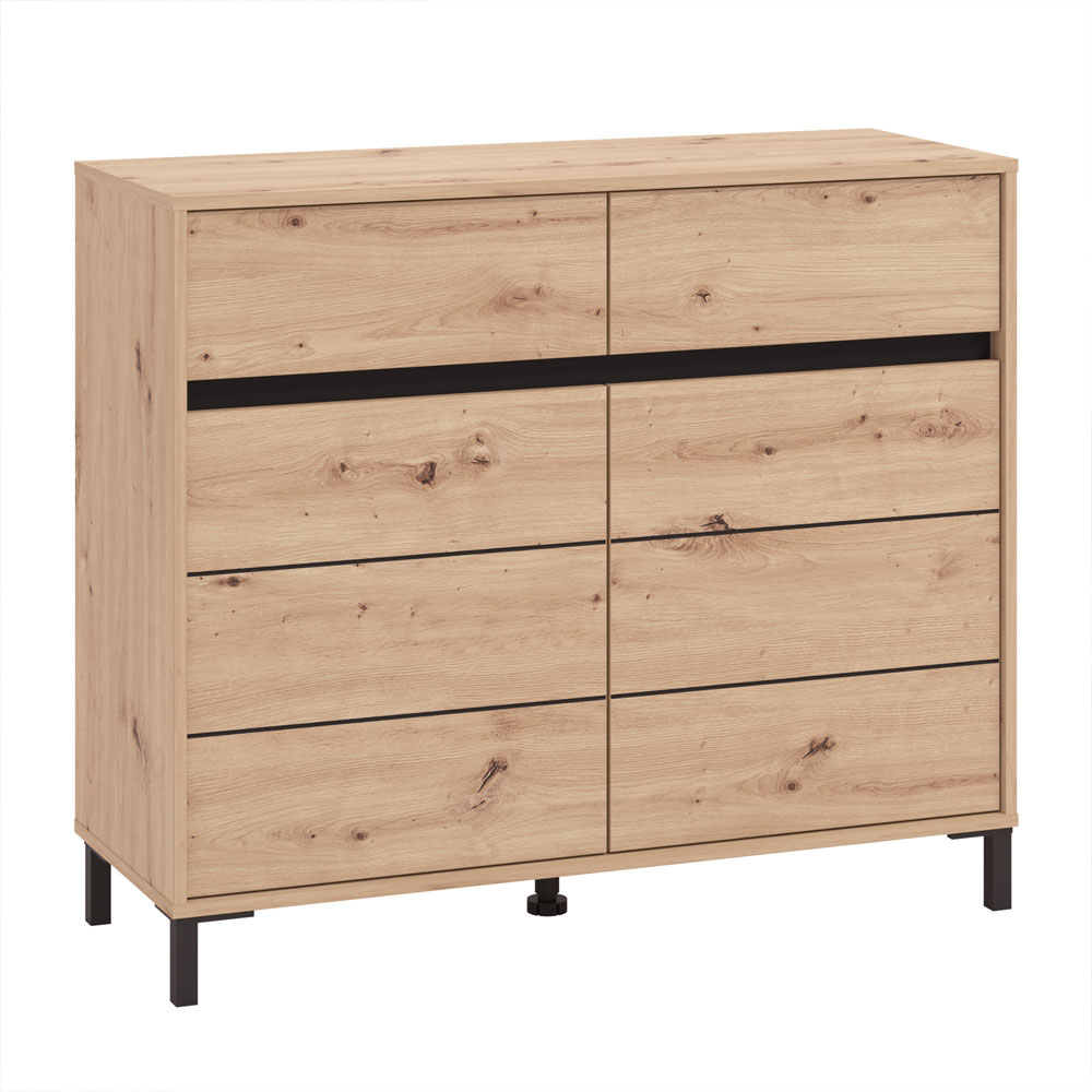 Kaden Wooden Storage Cabinet with 2 Doors in Oak and Black
