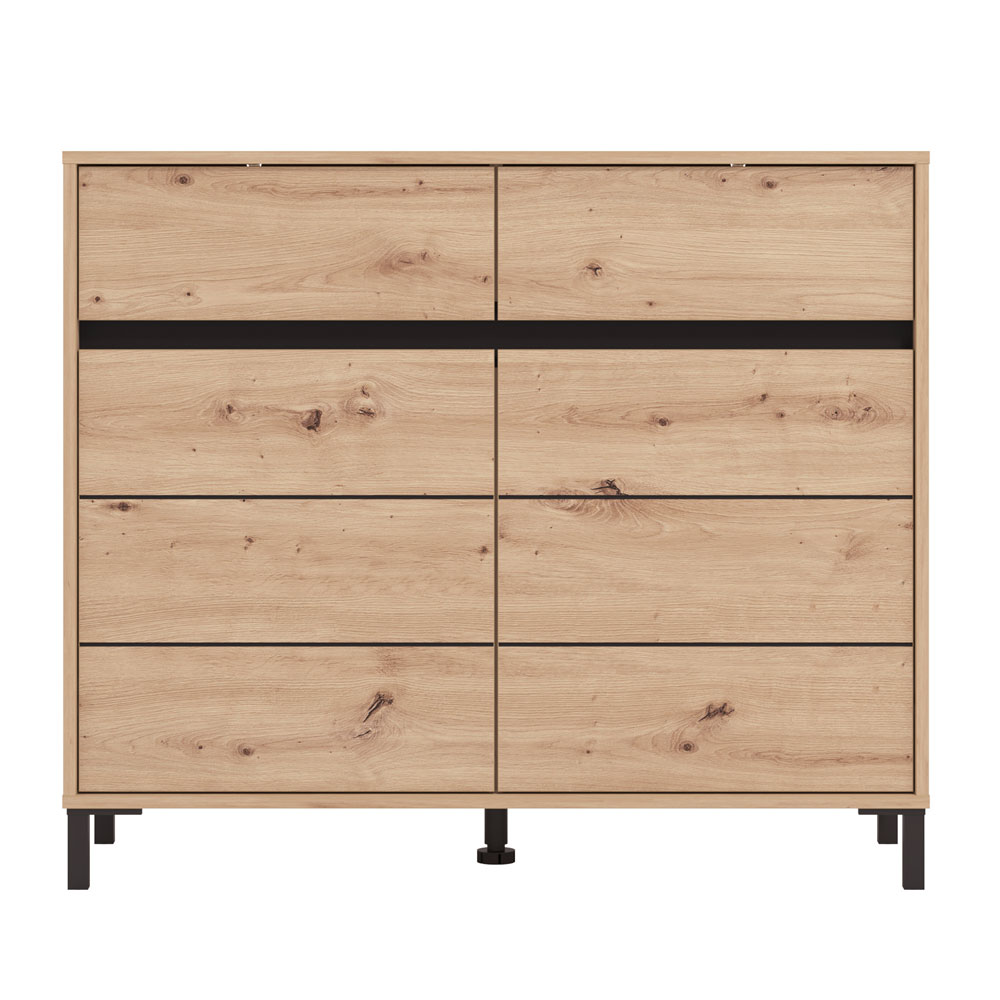 Kaden Wooden Storage Cabinet with 2 Doors in Oak and Black