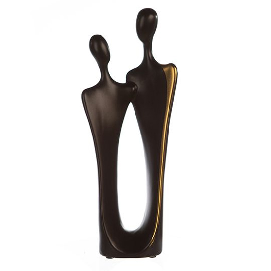 Product photograph of Kadoma Figure Couple Ceramic Sculpture In Black And Gold from Furniture in Fashion