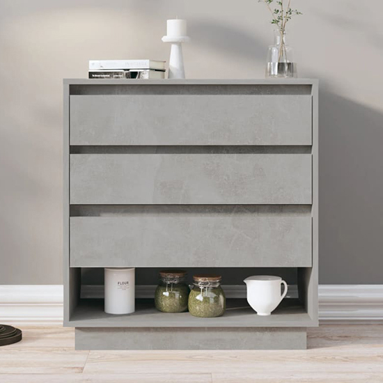 Read more about Kaelin wooden chest of 3 drawers in concrete effect