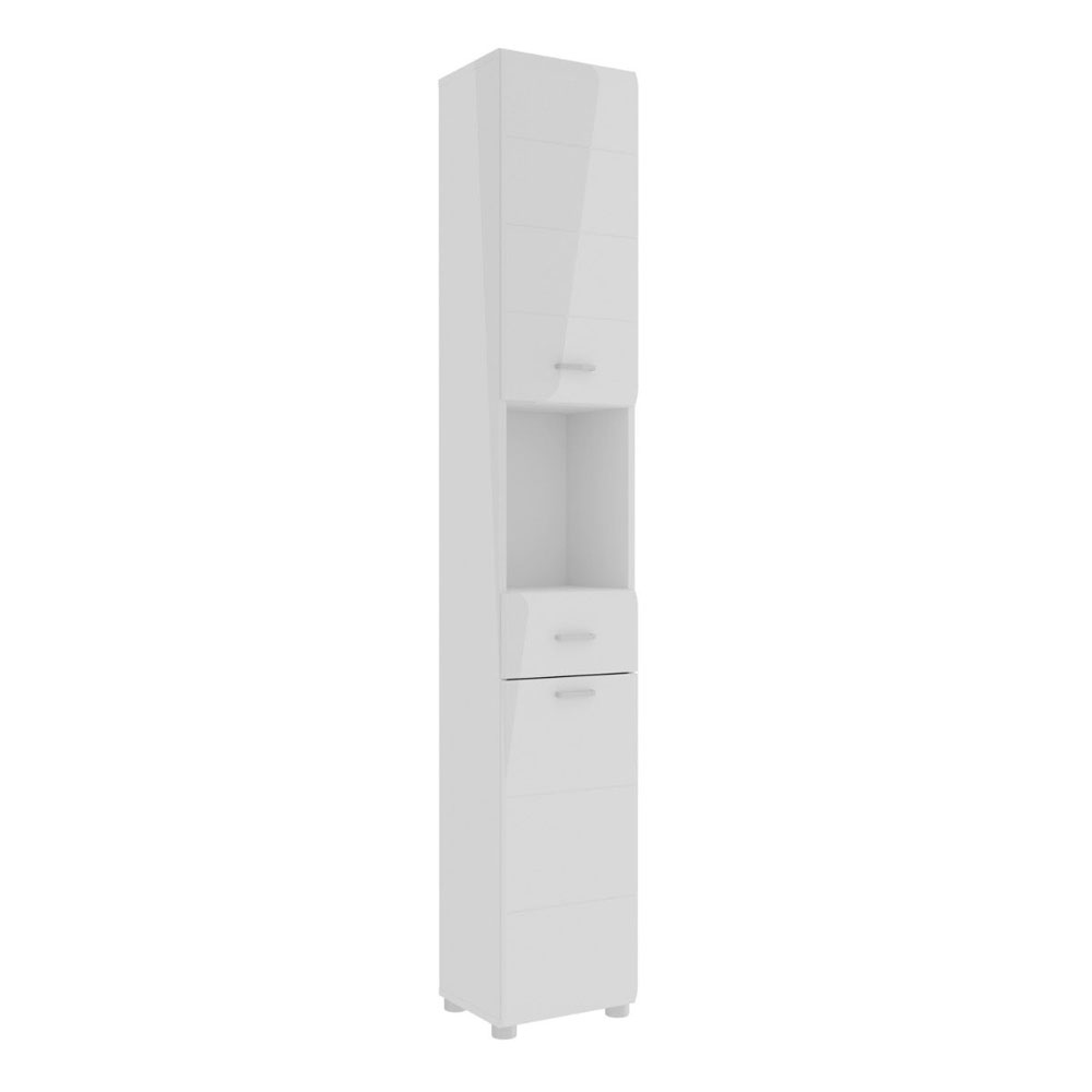 Kaelio Wooden Bathroom Furniture Set with White High Gloss Front