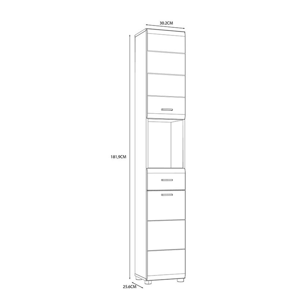 Kaelio Wooden Bathroom Furniture Set with White High Gloss Front