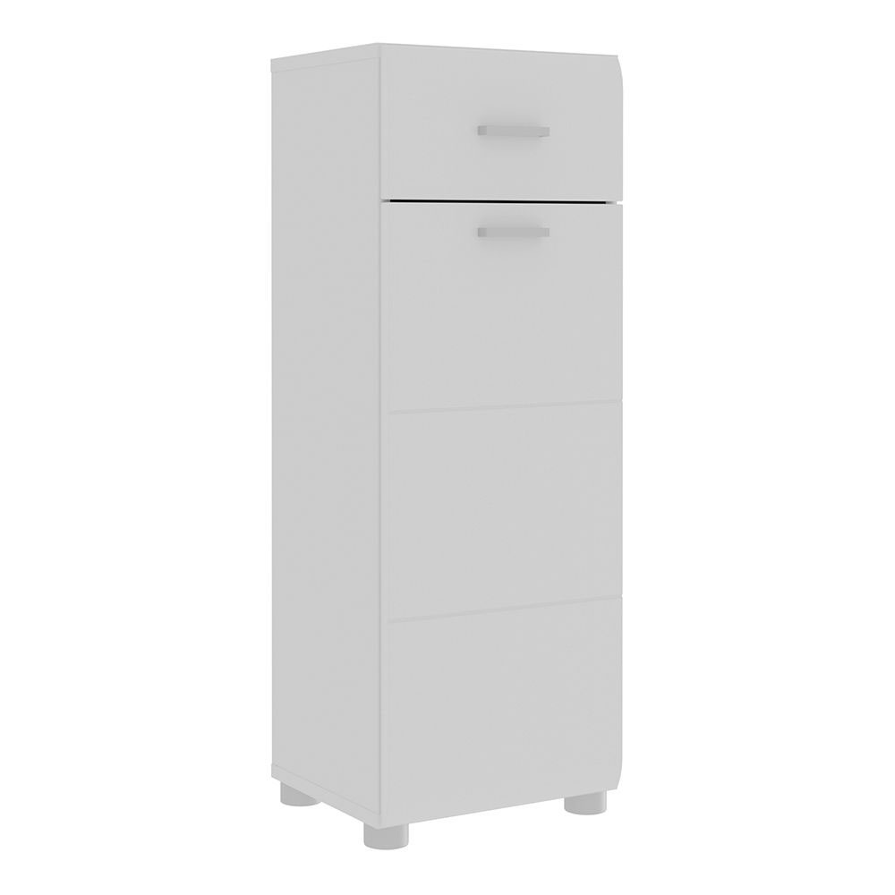 Kaelio Wooden Bathroom Storage Cabinet with White High Gloss Front