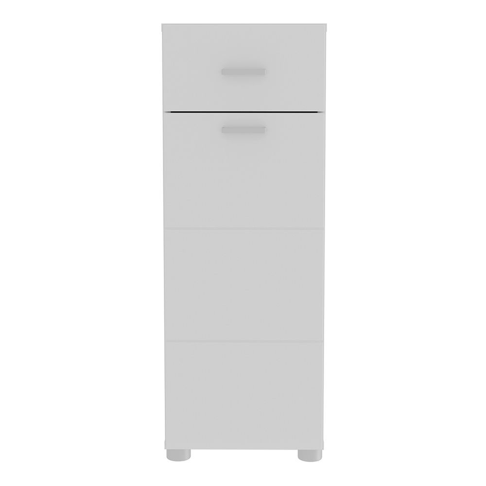 Kaelio Wooden Bathroom Storage Cabinet with White High Gloss Front