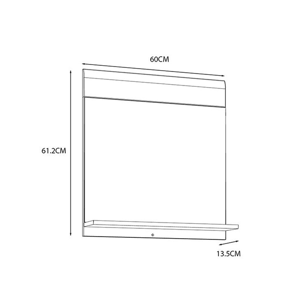 Kaelio Wooden Bathroom Wall Mirror with White High Gloss Frame