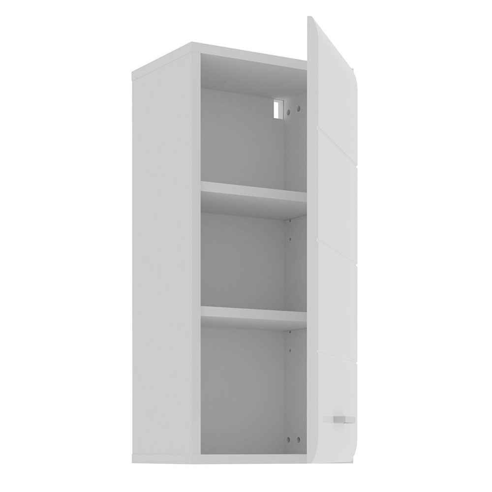 Kaelio Wooden Wall Mounted Bathroom Storage Cabinet with White High Gloss Front