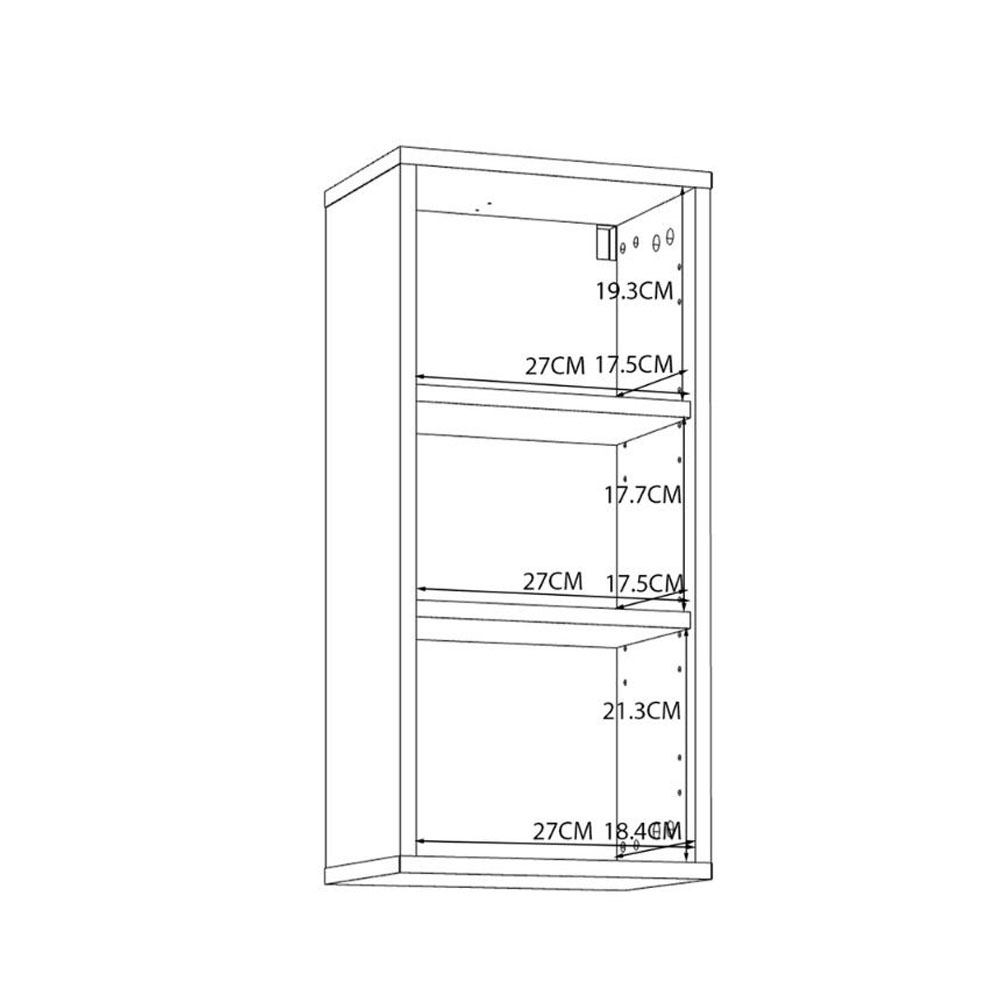 Kaelio Wooden Wall Mounted Bathroom Storage Cabinet with White High Gloss Front
