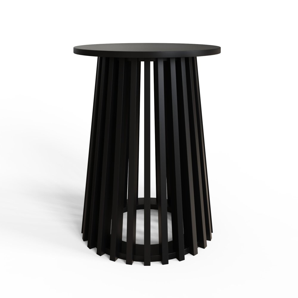 Kaevor Wooden Side Table in Black