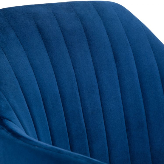 Kacella Velvet Swivel Home And Office Chair In Blue