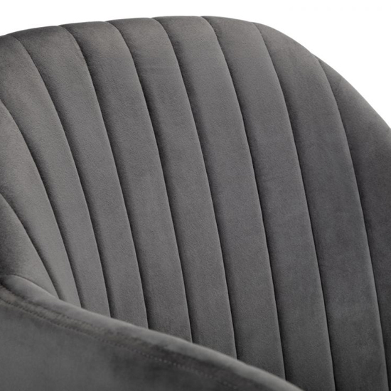 Kacella Velvet Swivel Home And Office Chair In Grey