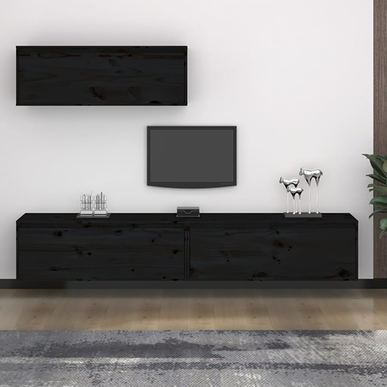Read more about Kahoni solid pinewood entertainment unit in black