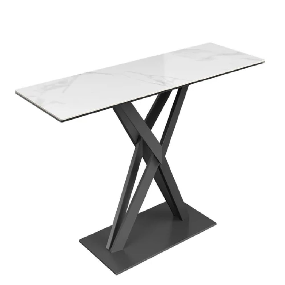 Read more about Kahului ceramic glass rectangular console table in white gloss