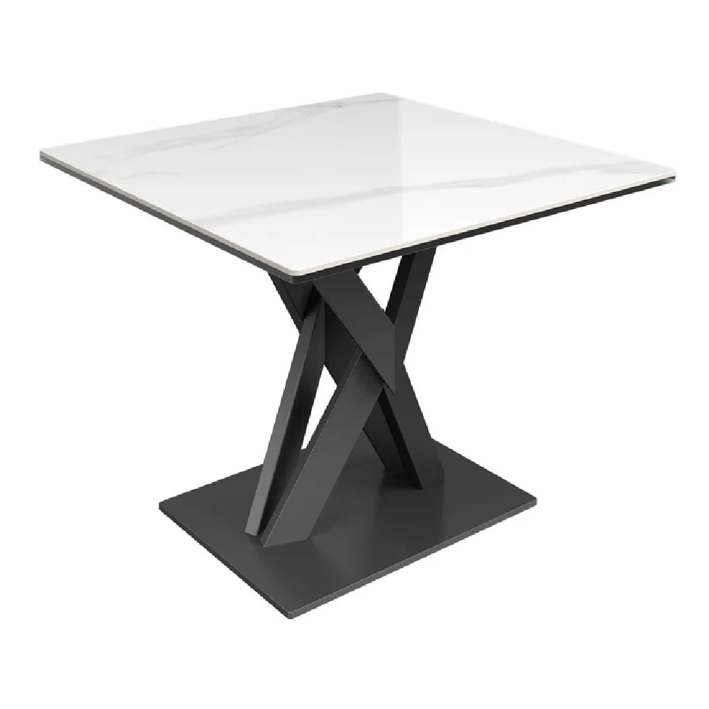 Read more about Kahului ceramic glass square side table in white gloss