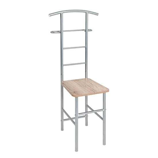 Kaibito Metal Valet Stand In Aluminium With San Remo Oak Seat