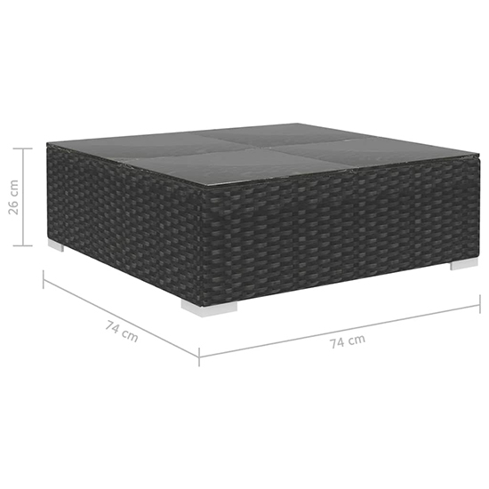 Kaira Rattan 6 Piece Garden Lounge Set With Cushions In Black