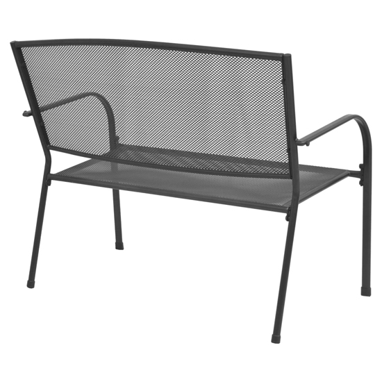 Kaira Steel And Mesh Garden Seating Bench In Anthracite
