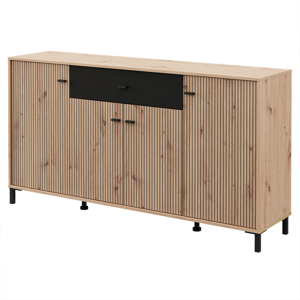 Kairon Wooden Sideboard with 4 Doors in Artisan Oak