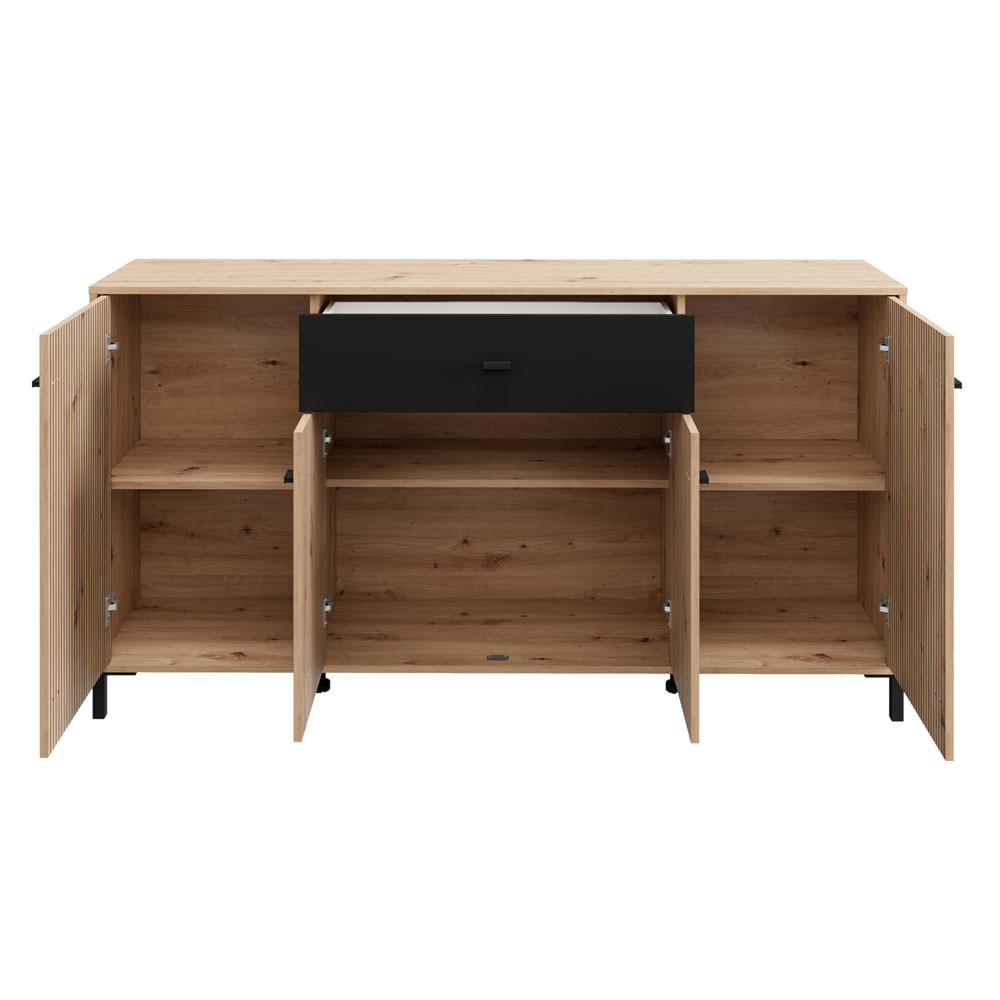 Kairon Wooden Sideboard with 4 Doors in Artisan Oak