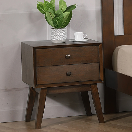 Product photograph of Kairos Solid Hardwood Bedside Cabinet In Rustic Oak from Furniture in Fashion