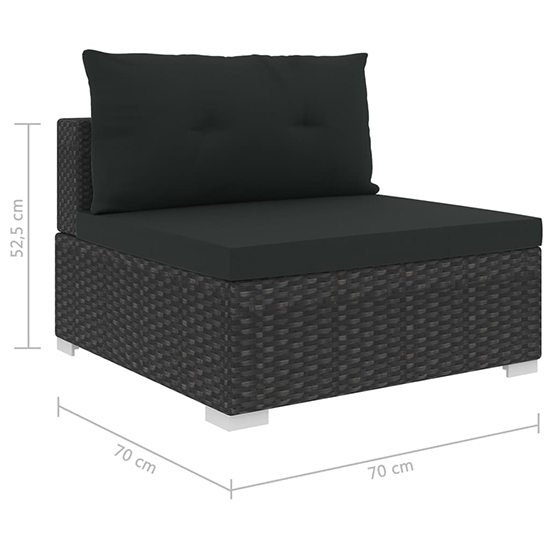 Kairu Rattan 6 Piece Garden Lounge Set With Cushions In Black