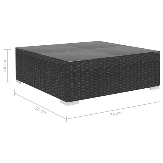 Kairu Rattan 6 Piece Garden Lounge Set With Cushions In Black