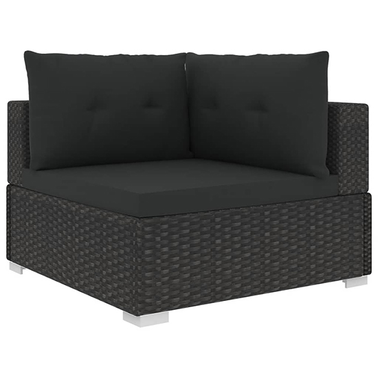 Kairu Rattan 6 Piece Garden Lounge Set With Cushions In Black