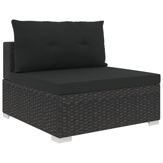 Kairu Rattan 6 Piece Garden Lounge Set With Cushions In Black