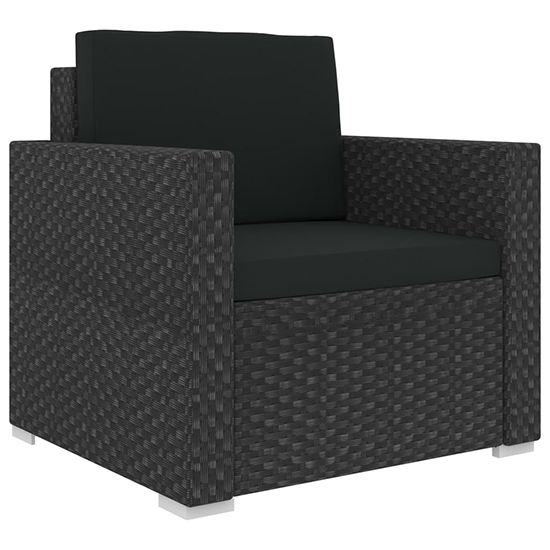 Kairu Rattan 6 Piece Garden Lounge Set With Cushions In Black