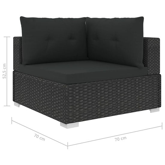 Kairu Rattan 6 Piece Garden Lounge Set With Cushions In Black