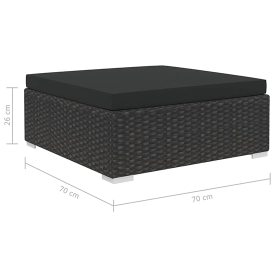 Kairu Rattan 6 Piece Garden Lounge Set With Cushions In Black