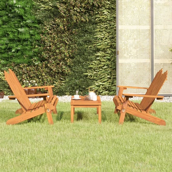 Product photograph of Kaius Solid Wood 3 Piece Garden Lounge Set With Bench In Acacia from Furniture in Fashion