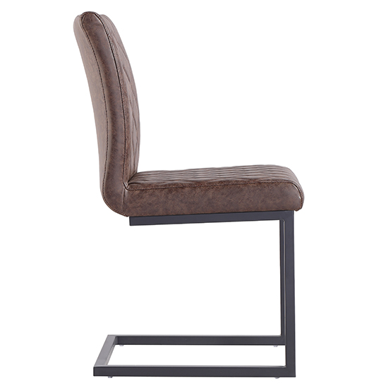 Kalamazoo Brown Faux Leather Cantilever Dining Chairs In Pair