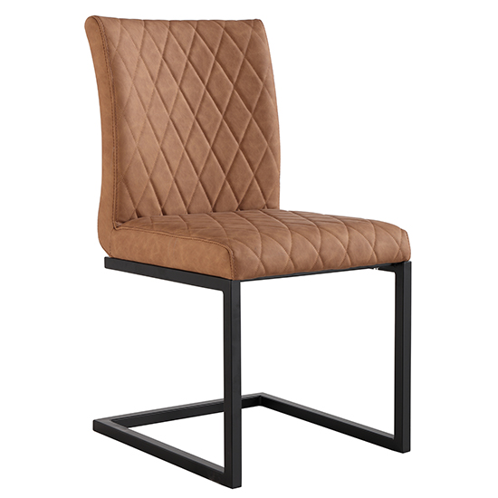 Kalamazoo Faux Leather Cantilever Dining Chair In Tan Furniture in