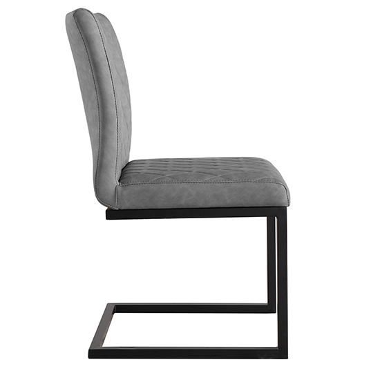 Kalamazoo Grey Faux Leather Cantilever Dining Chairs In Pair