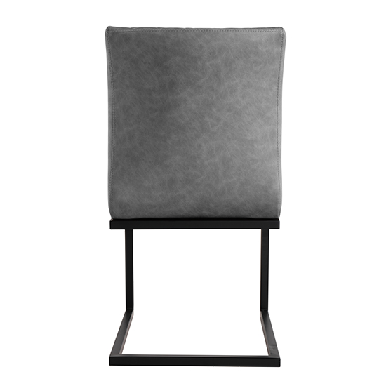 Kalamazoo Grey Faux Leather Cantilever Dining Chairs In Pair