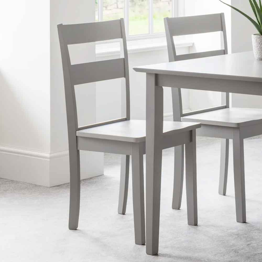 Kalare Grey Wooden Dining Chair in Pair