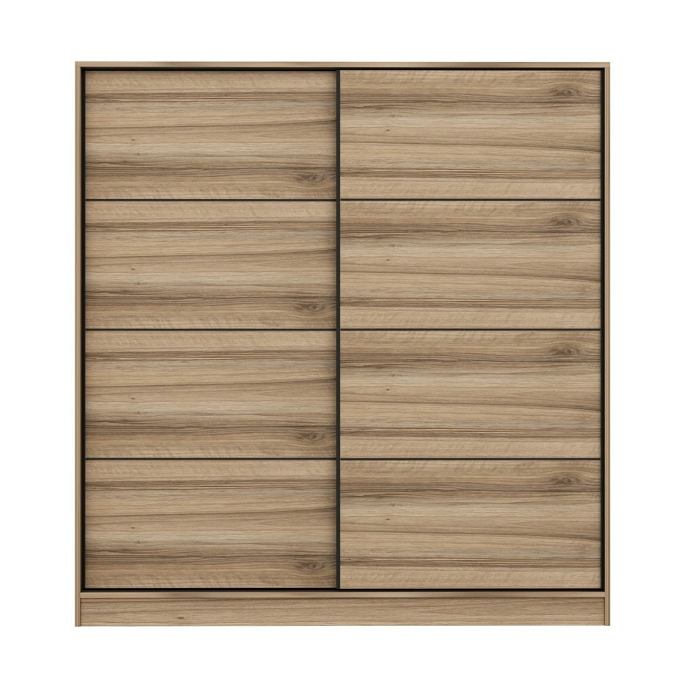 Kale H190cm Wooden Sliding Wardrobe with 2 Doors in Oak