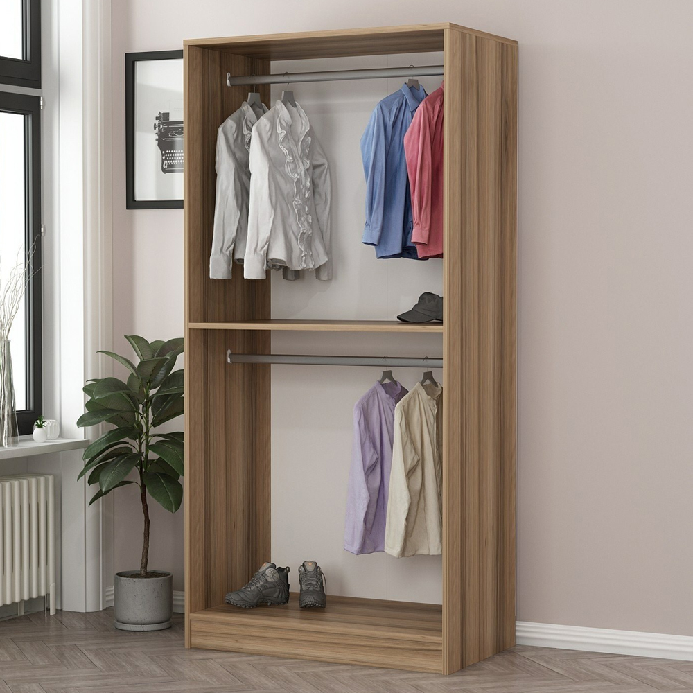 Kale H190cm Wooden Wardrobe with 2 Doors in Oak