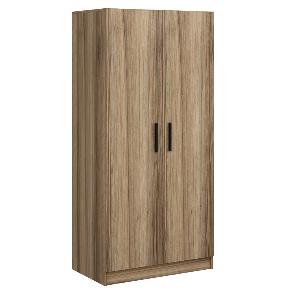 Kale H190cm Wooden Wardrobe with 2 Doors in Oak