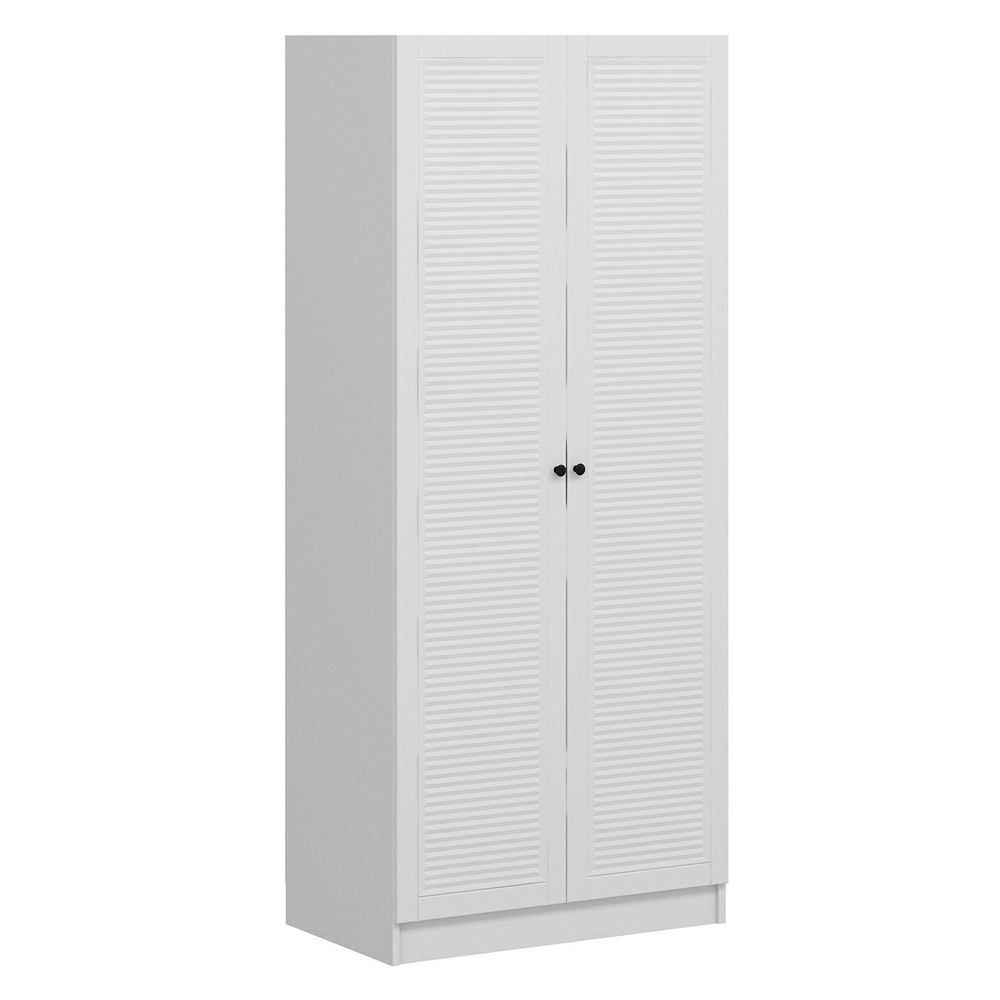 Kale H190cm Wooden Wardrobe with 2 Slatted Doors in White