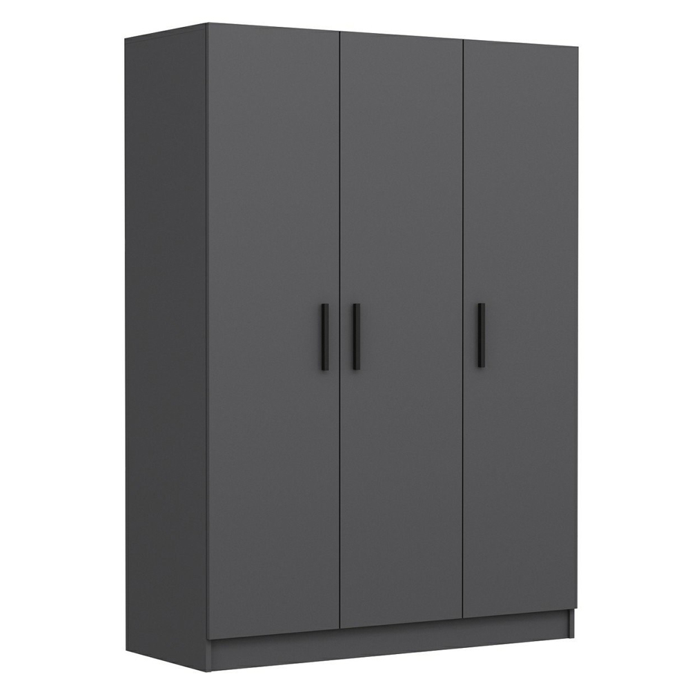 Kale H190cm Wooden Wardrobe with 3 Doors in Anthracite