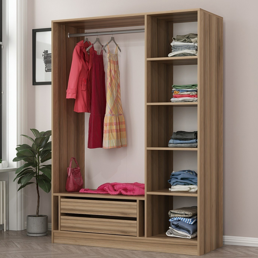 Kale H190cm Wooden Wardrobe with 3 Doors in Oak