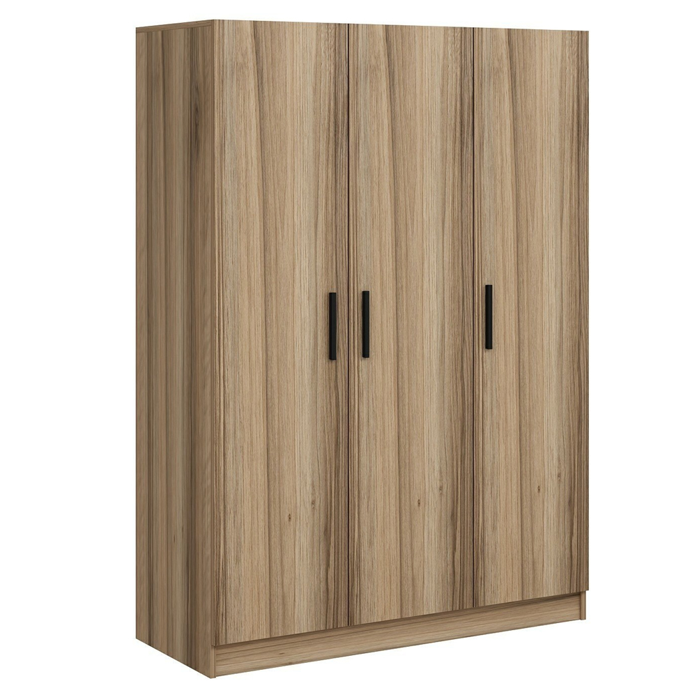 Kale H190cm Wooden Wardrobe with 3 Doors in Oak