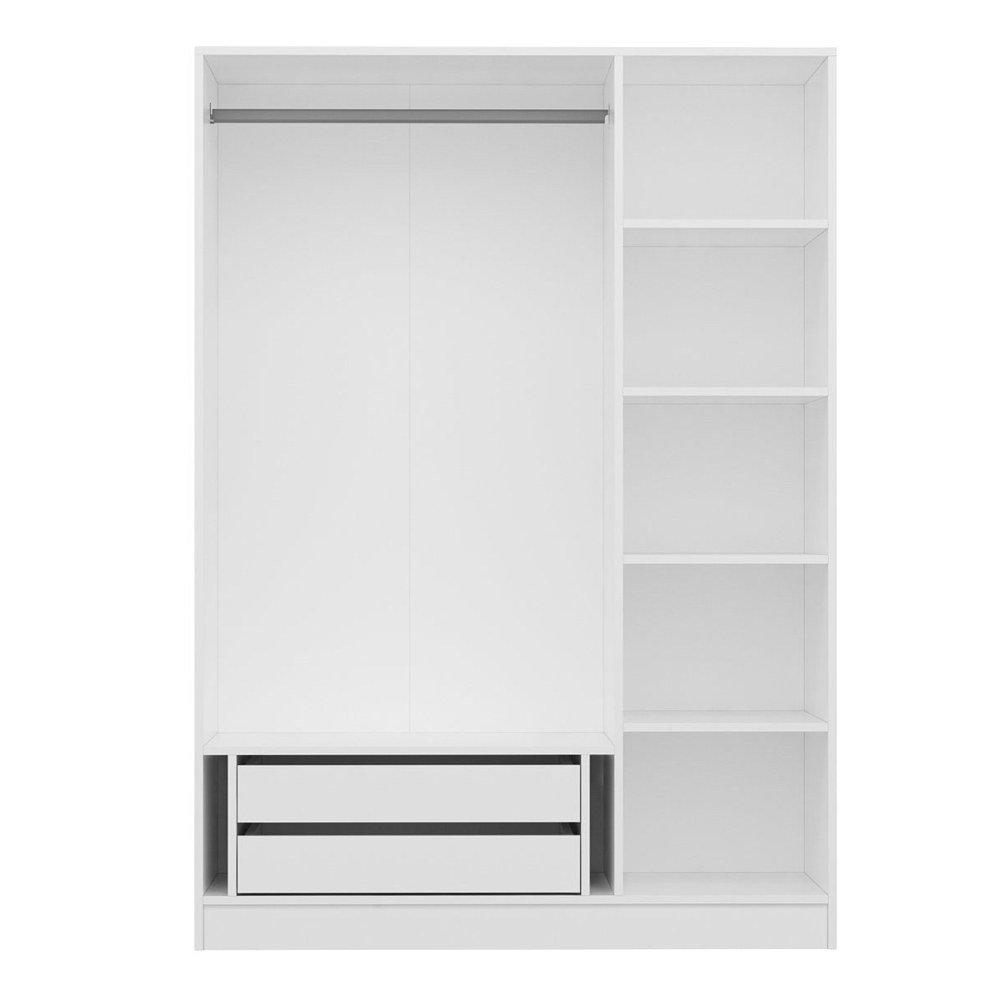 Kale H190cm Wooden Wardrobe with 3 Doors in White
