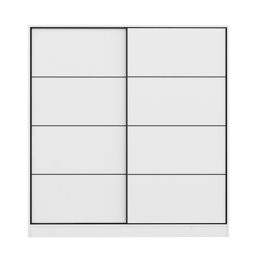 Kale H210cm Wooden Sliding Wardrobe with 2 Doors in White