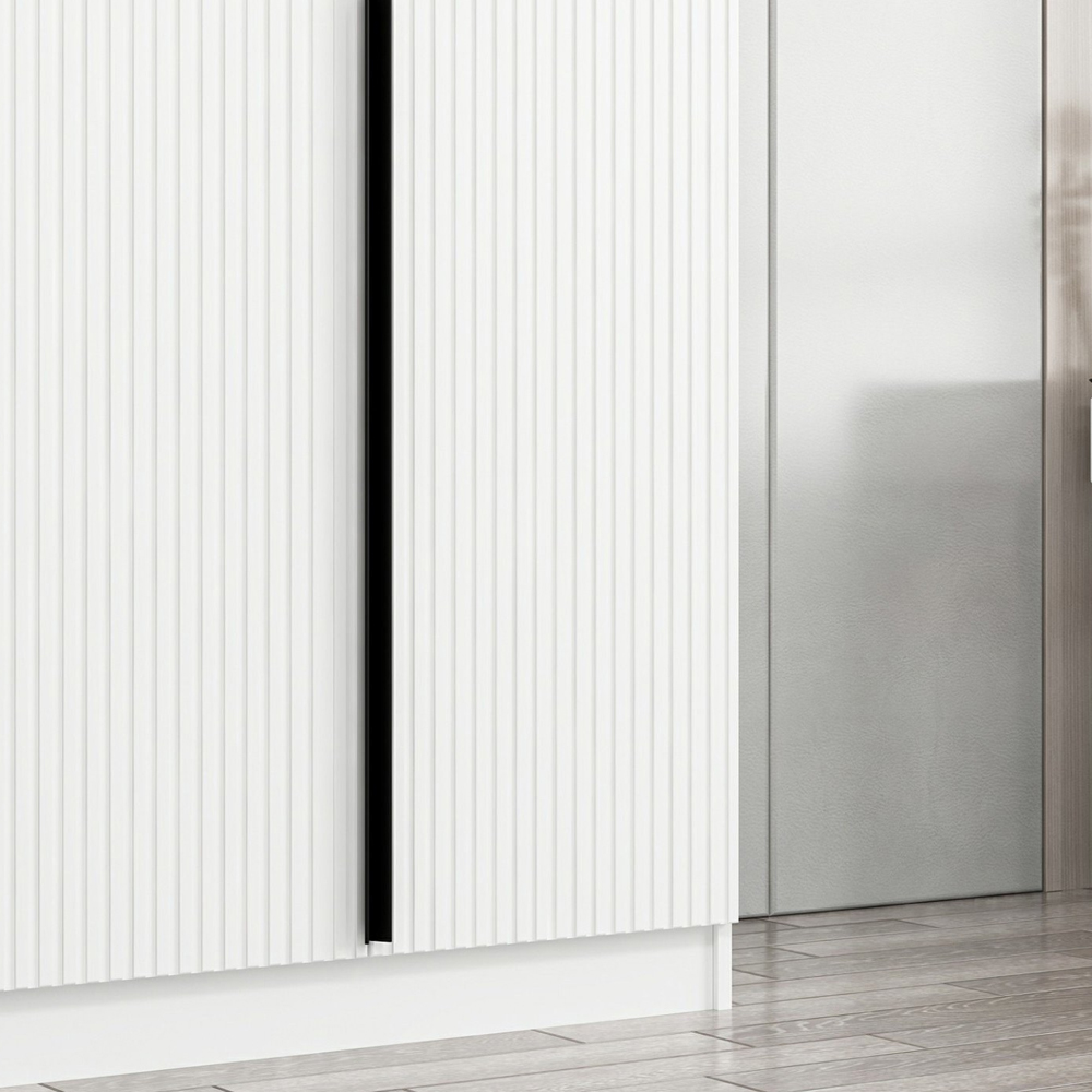 Kale H210cm Wooden Wardrobe with 2 Doors in White