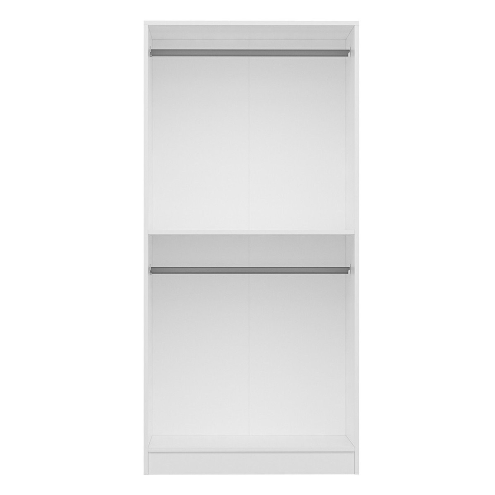 Kale H210cm Wooden Wardrobe with 2 Panel Doors in White