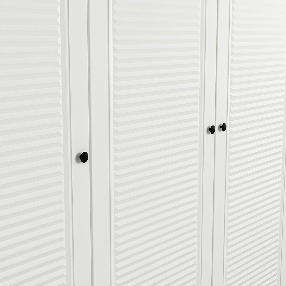 Kale H210cm Wooden Wardrobe with 2 Slatted Doors in White